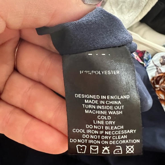 Unique vintage navy and white heart polka dot a-line vintage inspired dress 12-L - Picture 14 of 14